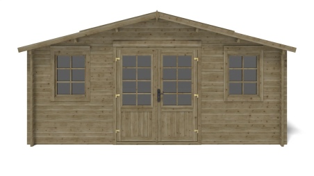 Caseta de jardín de madera 25 m2 - 5x5 m - 40 mm - impregnada