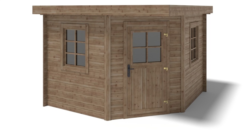 Caseta de jardín de madera 8 m2 - 3x3 m - 28 mm - impregnada