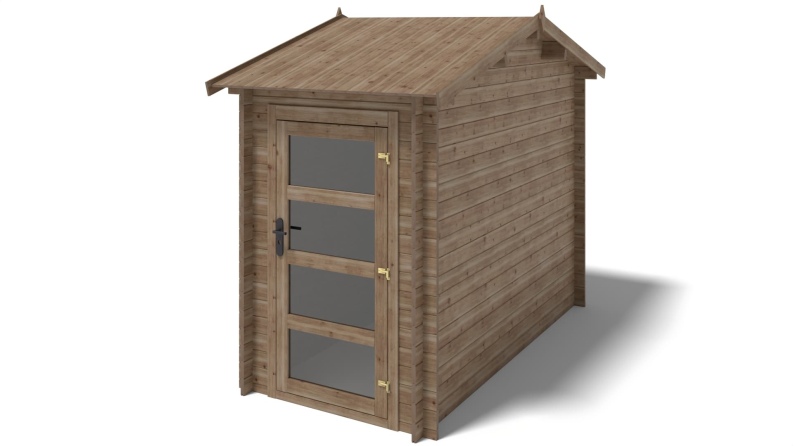 Caseta de jardín de madera – 1.5x3 m con extensión 1.5x2.76 m - 15.56 m² – impregnada