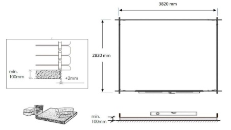 Caseta de jardín de madera – 4x3 m con extensión  x m - 12 m² – impregnada