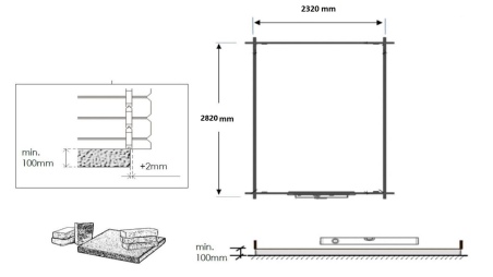 Caseta de jardín de madera – 2.5x3 m con extensión 2.5x2.76 m - 18.56 m² – impregnada