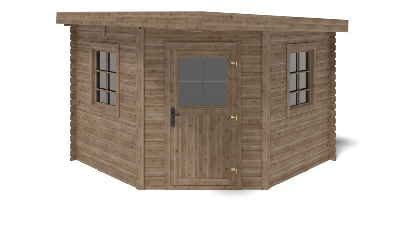 Caseta de jardín de madera 8 m2 - 3x3 m - 28 mm - impregnada