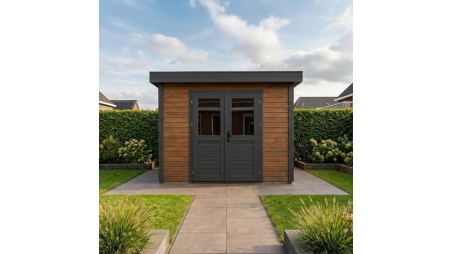 Caseta de jardín de madera Aura 3.09x2.59 m - 8 m2 - 28 mm – impregnada