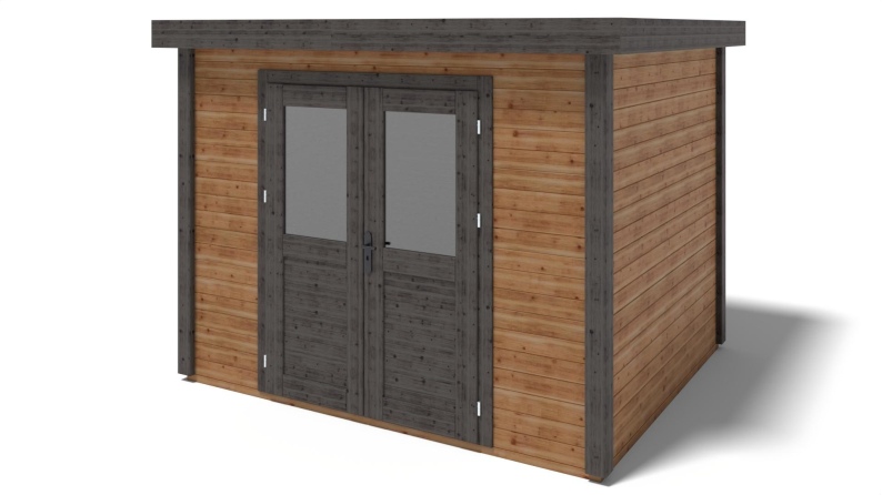 Caseta de jardín de madera  3.09x2.59 m - 8 m2 - 28 mm – impregnada