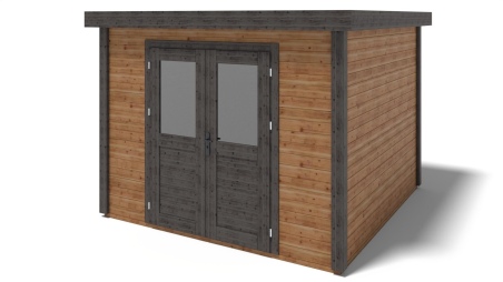 Caseta de jardín de madera Aura 3.09x3.09 m - 9.55 m2 - 28 mm – impregnada