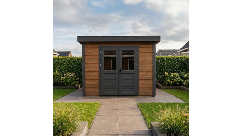 Caseta de jardín de madera Aura 3.09x4.09 m - 12.64 m2 - 28 mm – impregnada