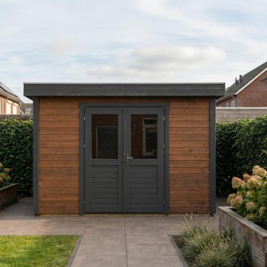 Caseta de jardín de madera Freya 4.09x4.09 m - 16.73 m2 - 28 mm – impregnada