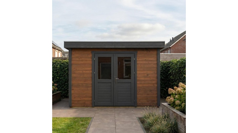 Caseta de jardín de madera Freya 4.09x4.09 m - 16.73 m2 - 28 mm – impregnada
