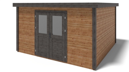 Caseta de jardín de madera Freya 4.09x4.09 m - 16.73 m2 - 28 mm – impregnada