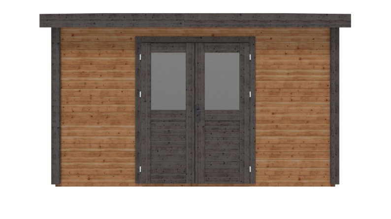 Caseta de jardín de madera Freya 4.09x4.09 m - 16.73 m2 - 28 mm – impregnada
