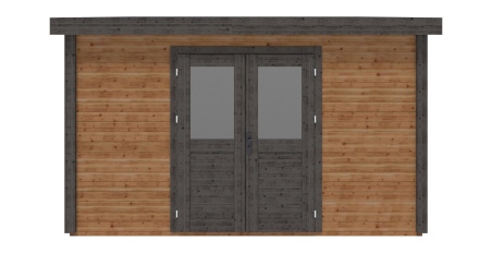 Caseta de jardín de madera Freya 4.09x4.09 m - 16.73 m2 - 28 mm – impregnada
