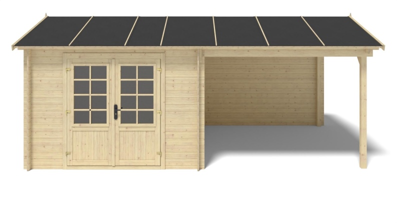 Caseta de jardín de madera 18 m2 - 5.79x3 m - 28 mm