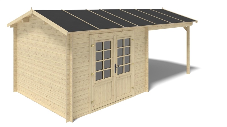 Caseta de jardín de madera 18 m2 - 5.79x3 m - 28 mm