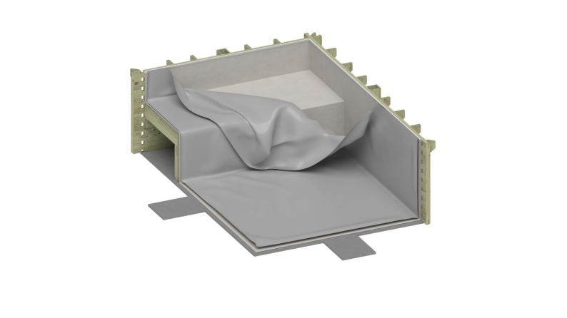 Liner 0.75 mm, gris, para piscina NEMO con playa sumergida BAS7304