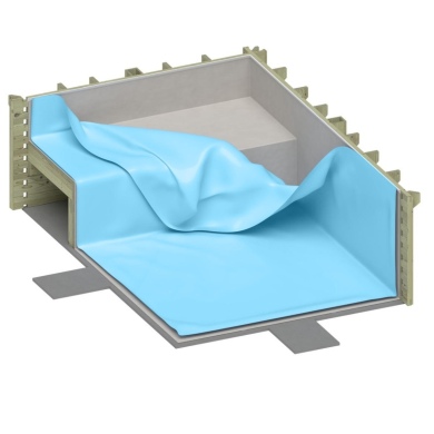 Liner 0.75 mm, azul claro, para piscina AQUA con playa sumergida BAS7307