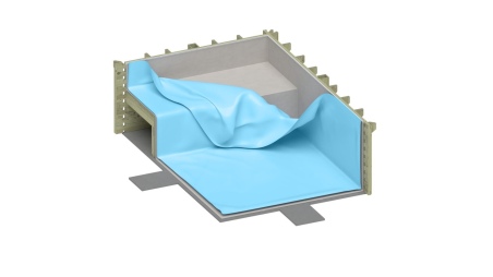 Liner 0.75 mm, gris, para piscina AQUA con playa sumergida BAS7309