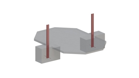 Piscina NEMO 5.79 x 3.49 – H.1.45 m con playa, gris, con vigas a encastrar en la solera