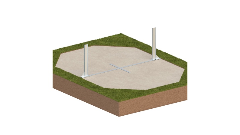 Piscina NEMO 5.79 x 3.49 – H.1.45 m con playa, gris, sobre bastidor - sin solera