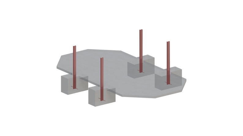 Piscina de madera NEMO 7.3 x 3.97 - H.1.45 m con playa, azul claro, con vigas a encastrar en la solera