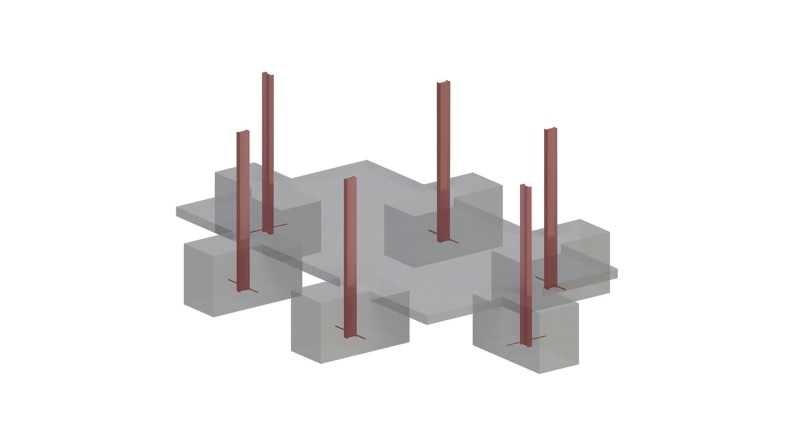 Piscina AQUA 4.65 x 2.85 – H.1.24 m con playa, azul claro, con vigas a encastrar en la solera