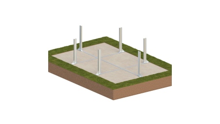 Piscina de madera AQUA 6.1 x 2.85 – H.1.31 m con playa, gris, sobre bastidor - sin solera