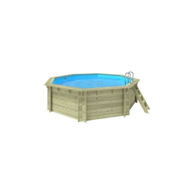 Piscina de madera Verona 4.72 x 4.72 - H.1.2 m, azul claro, autoportante - sin solera