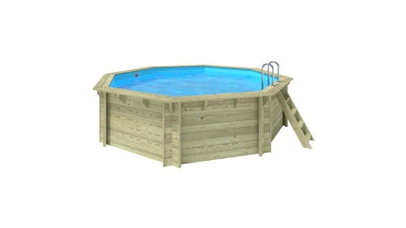 Piscina de madera Verona 4.72 x 4.72 - H.1.2 m, azul claro, autoportante - sin solera