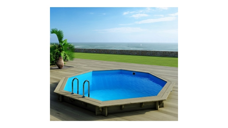 Piscina de madera Verona 4.72 x 4.72 - H.1.2 m, azul claro, autoportante - sin solera