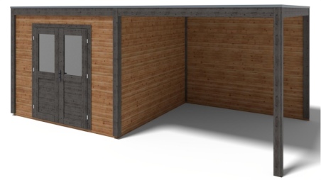 Caseta de jardín de madera Sora 6.06x3.09 m - 18.73 m2 - 28 mm – impregnada