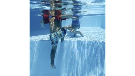 Piscina de madera AQUA 6.1 x 2.85 - H.1.31 m con playa, arena, con vigas a atornillar a la solera