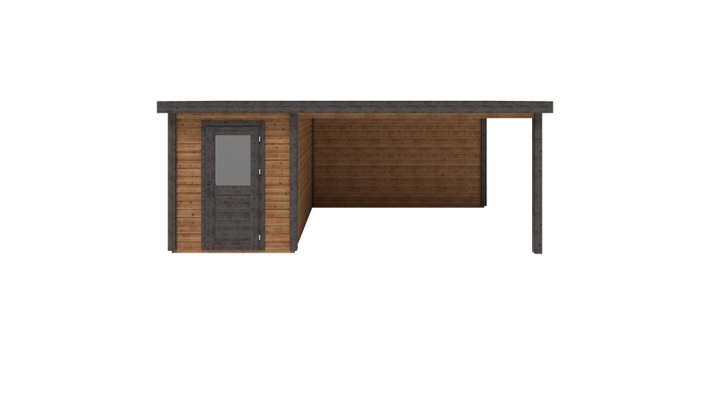 Caseta de jardín de madera Vala 6.06x3.09 m - 18.72 m2 - 28 mm – impregnada