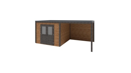 Caseta de jardín de madera Sora 6.06x3.09 m - 18.73 m2 - 28 mm – impregnada