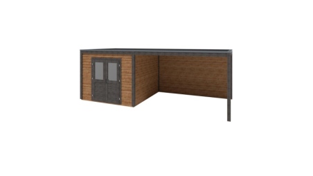 Caseta de jardín de madera Sora 7.06x3.09 m - 21.82 m2 - 28 mm – impregnada