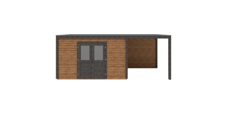 Caseta de jardín de madera Nova 6.56x2.59 m - 16.99 m2 - 28 mm – impregnada