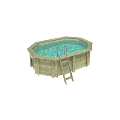 Piscina de madera NEMO 4.3 x 3 – H.1.18 m, arena, con vigas a encastrar en la solera