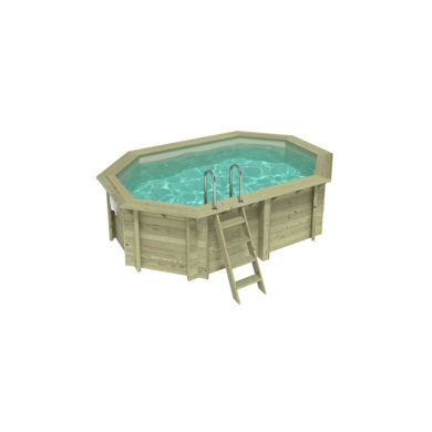 Piscina de madera NEMO 4.3 x 3 – H.1.18 m, arena, sobre bastidor - sin solera