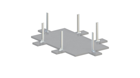 Piscina de madera AQUA 4.65 x 2.85 - H.1.24 m, gris, con vigas a atornillar a la solera