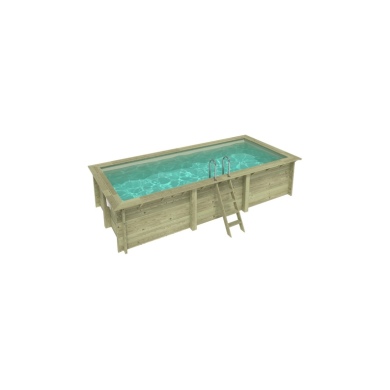 Piscina de madera AQUA 6.1 x 2.85 – H.1.31 m, arena, con vigas a encastrar en la solera