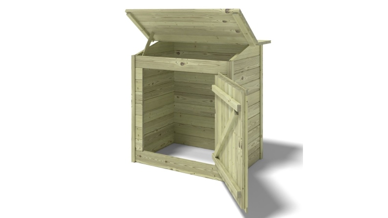 Caseta de madera para sistema de filtración de piscina 1.2 x 0.84 – H.1.16 m, Impregnado