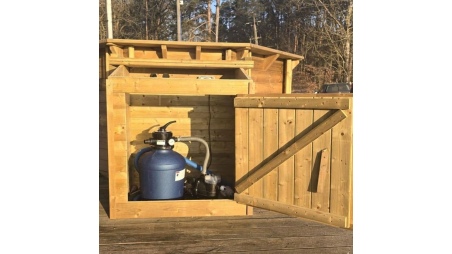 Caseta de madera para sistema de filtración de piscina 1.2 x 0.84 – H.1.16 m, Impregnado