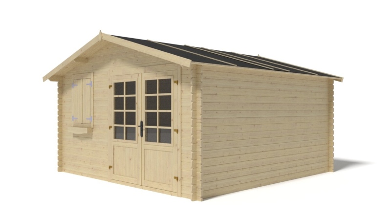 Caseta de jardín de madera 16 m2 - 4x4 m - 28 mm