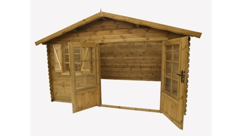 Caseta de jardín de madera 16 m2 - 4x4 m - 28 mm