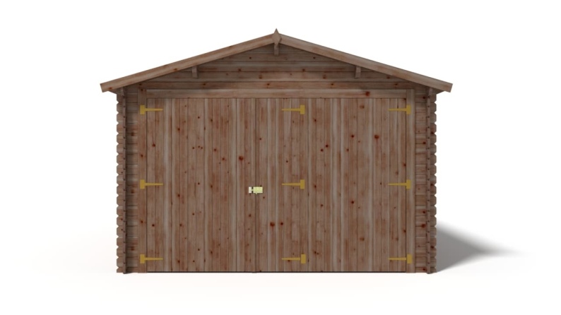 Garaje de madera 21 m2 - 3.5x6 m - 28 mm - Color: marrón Impregnado