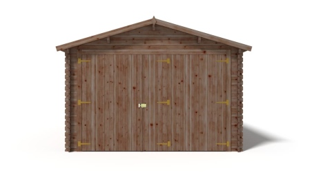 Garaje de madera 21 m2 - 3.5x6 m - 28 mm - Color: marrón Impregnado
