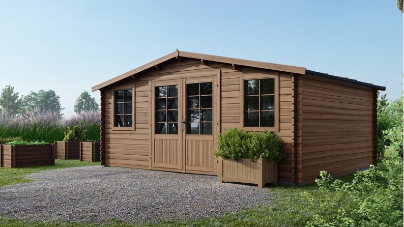 Caseta de jardín de madera 20 m2 - 5x4 m - 28 mm - impregnada