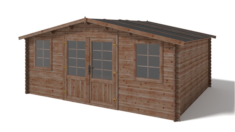 Caseta de jardín de madera 20 m2 - 5x4 m - 28 mm - impregnada