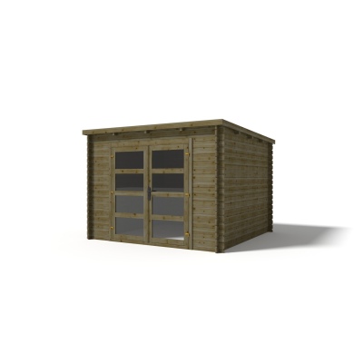 Caseta de jardín de madera 9 m2 - 3x3 m - 28 mm - impregnada