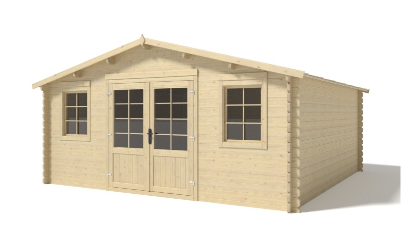 Caseta de jardín de madera 25 m2 - 5x5 m - 40 mm