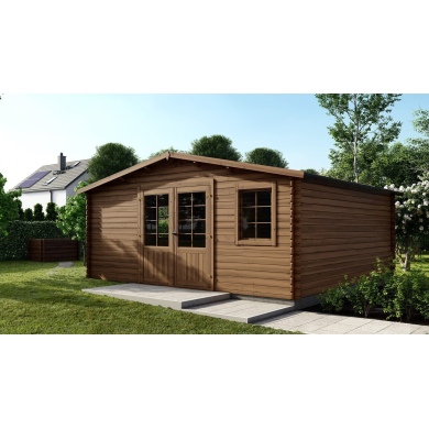 Caseta de jardín de madera 25 m2 - 5x5 m - 28 mm - impregnada