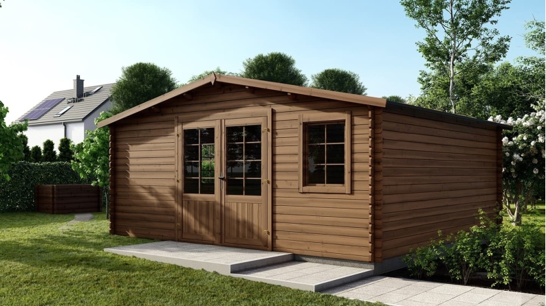 Caseta de jardín de madera 25 m2 - 5x5 m - 28 mm - impregnada